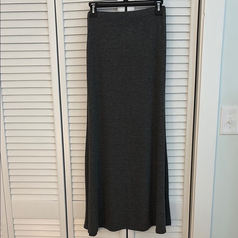 Yahada Gray A-line Maxi Skirt for Work